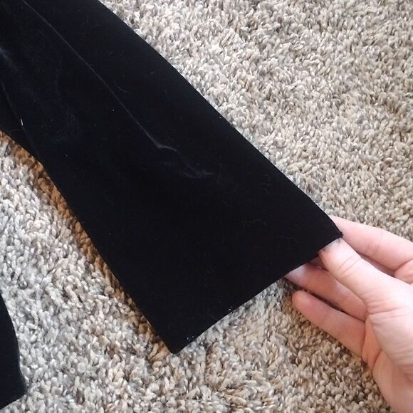 Alex Evenings Women's Solid Black Velvet Textured Open Front Cardigan Cover up - Picture 8 of 15